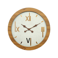 Artypillar Wooden Gold Roman Designer Round Wall Clock - 18 Inch