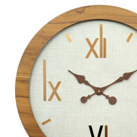 Artypillar Wooden Gold Roman Designer Round Wall Clock - 18 Inch