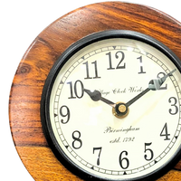Artypillar 6-Inch Wooden Round Table Clock
