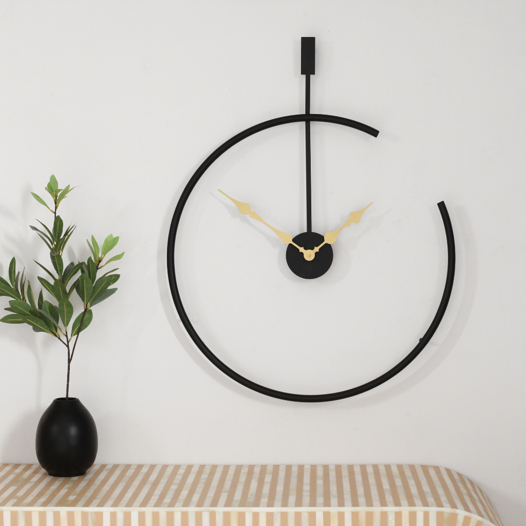 Artypillar Round Minimal Iron Wall Clock - 24-Inch