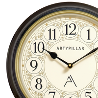 Artypillar Vintage Round Carved Wall Clock - 12-Inch
