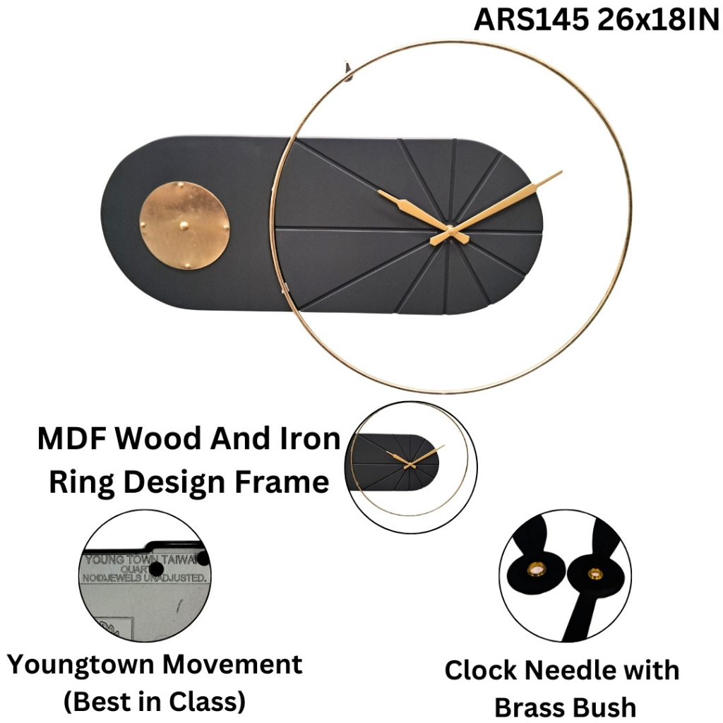 Artypillar Modern Minimalist Metal Designer Wall Clock - 27 Inch