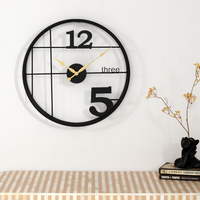 Artypillar Modern Grid Round Minimal Iron Wall Clock - 18-Inch