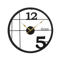 Artypillar Modern Grid Round Minimal Iron Wall Clock - 18-Inch