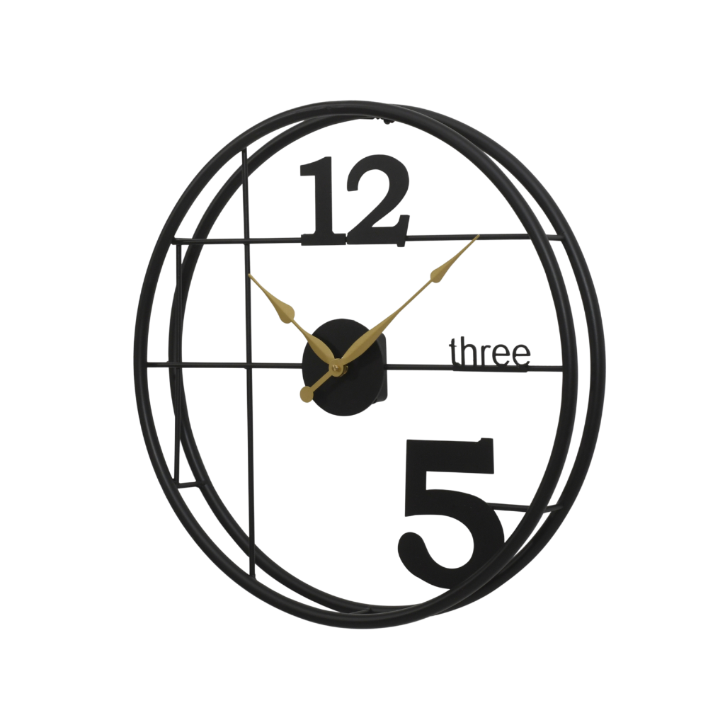 Artypillar Modern Grid Round Minimal Iron Wall Clock - 18-Inch