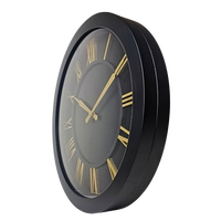 Artypillar Black & Gold Roman Modern Designer Wall Clock - 16 Inch