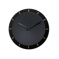 Artypillar Minimal Black Designer Wall Clock with Gold Markers - 18 Inch