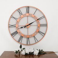 Artypillar Classic Iron Roman Skeleton Wall Clock – Copper & Black - 30 Inch