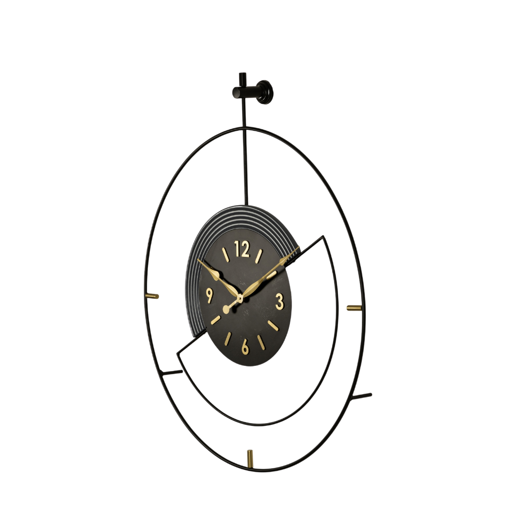 Artypillar Modern Geometric Round Minimalist Wall Clock - 30-Inch