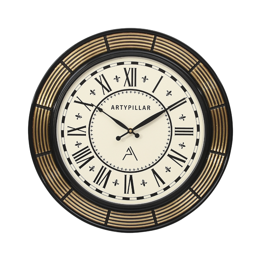 Artypillar 16-Inch Round Metal Emboss Wall Clock
