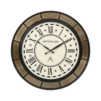 Artypillar 16-Inch Round Metal Emboss Wall Clock