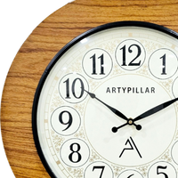 Artypillar 16-Inch Classic Wooden Wall Clock