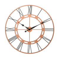 Artypillar Classic Iron Roman Skeleton Wall Clock – Copper & Black - 30 Inch