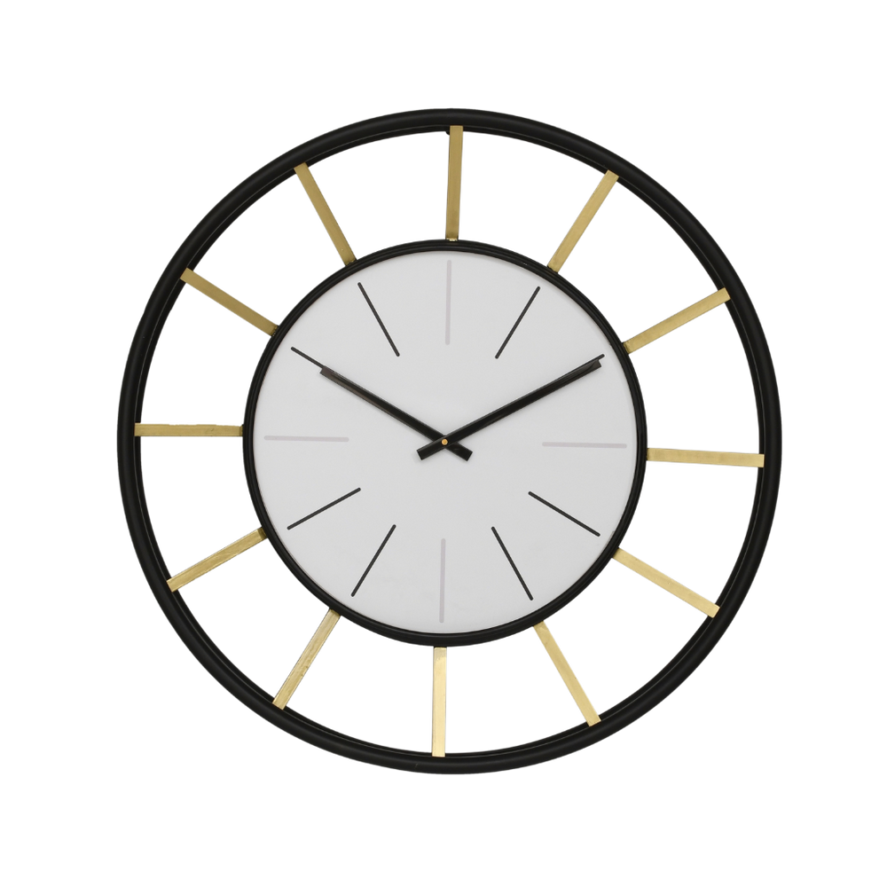 Artypillar Mid-Century Modern Black & Gold Designer Wall Clock - 24 Inch