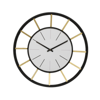 Artypillar Mid-Century Modern Black & Gold Designer Wall Clock - 24 Inch