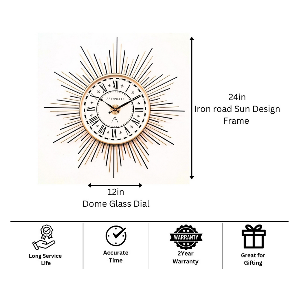 Artypillar Round Mid-Century Wall Clock - 24-Inch