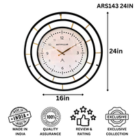 Artypillar Mid-Century Double Ring Designer Wall Clock – 24 Inch