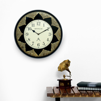 Artypillar Metal Emboss Decorative Round Wall Clock - 16 Inch