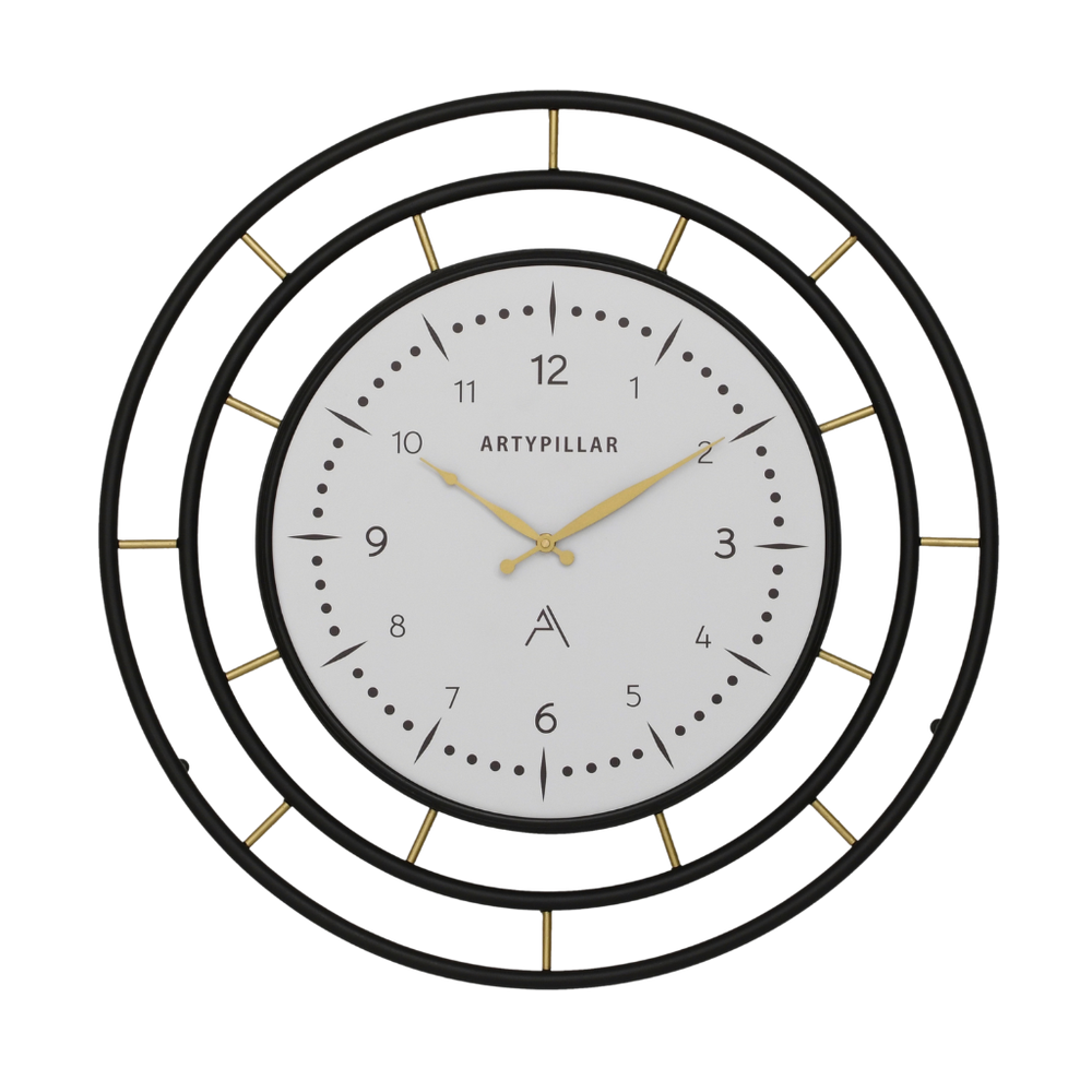 Artypillar Mid-Century Double Ring Designer Wall Clock – 24 Inch