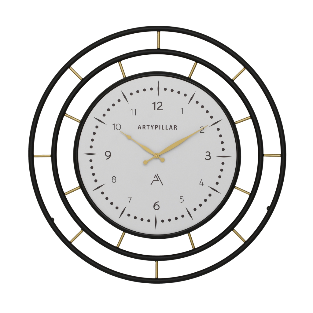 Artypillar Mid-Century Double Ring Designer Wall Clock – 24 Inch