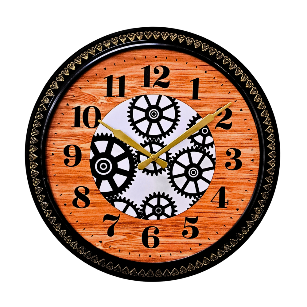 Artypillar Vintage Carved Wooden Gear Designer Wall Clock - 16 Inch