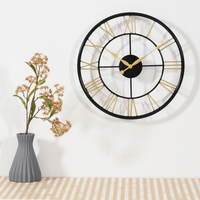 Artypillar 16-Inch Classic Iron Roman Numeral Wall Clock