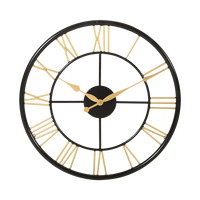 Artypillar 16-Inch Classic Iron Roman Numeral Wall Clock