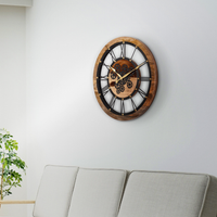 Artypillar 18-Inch Wooden Gear Wall Clock