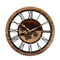 Artypillar 18-Inch Wooden Gear Wall Clock