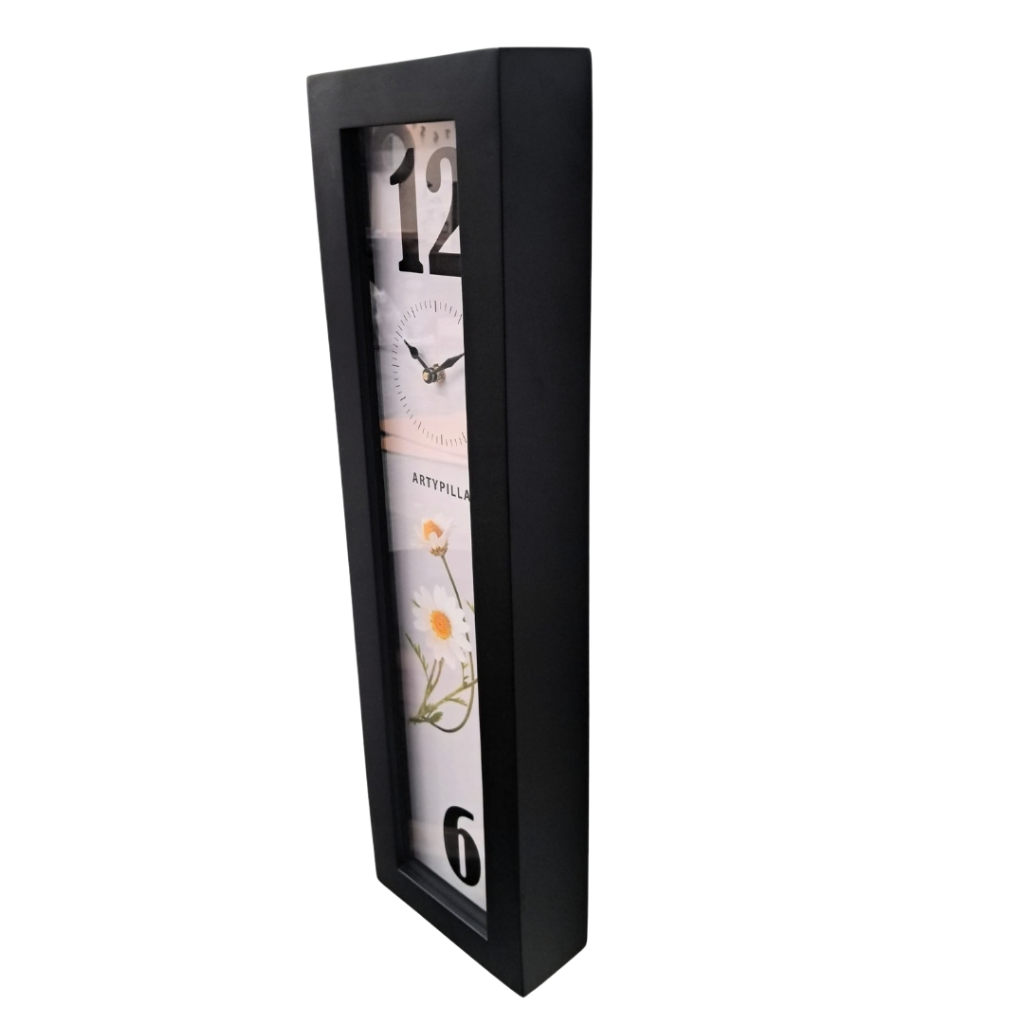 Artypillar Vertical Modern Floral Designer Wall Clock – 24 Inch