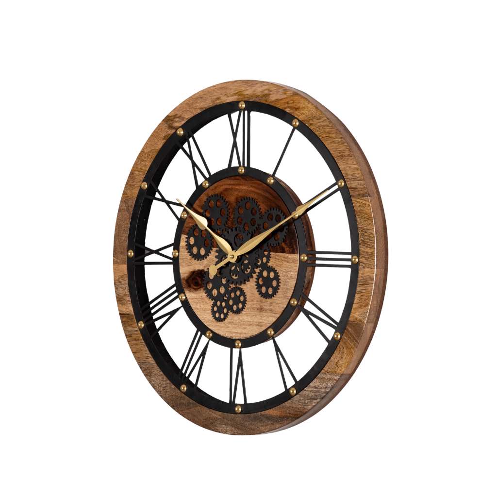 Artypillar 18-Inch Wooden Gear Wall Clock