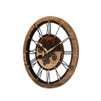 Artypillar 18-Inch Wooden Gear Wall Clock