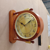 Artypillar 10-Inch Wooden Double-Sided Station Wall Clock