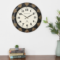 Artypillar 16-Inch Decorative Round Metal Emboss Wall Clock