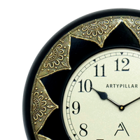 Artypillar Metal Emboss Decorative Round Wall Clock - 16 Inch