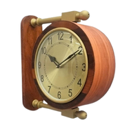 Artypillar 10-Inch Wooden Double-Sided Station Wall Clock