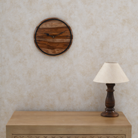 Artypillar 12-Inch Rustic Wooden Wall Clock with Black Frame