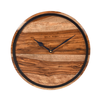 Artypillar 12-Inch Rustic Wooden Wall Clock with Black Frame