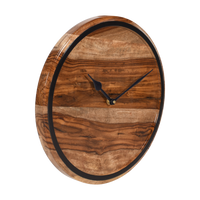 Artypillar 12-Inch Rustic Wooden Wall Clock with Black Frame