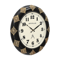Artypillar 16-Inch Decorative Round Metal Emboss Wall Clock