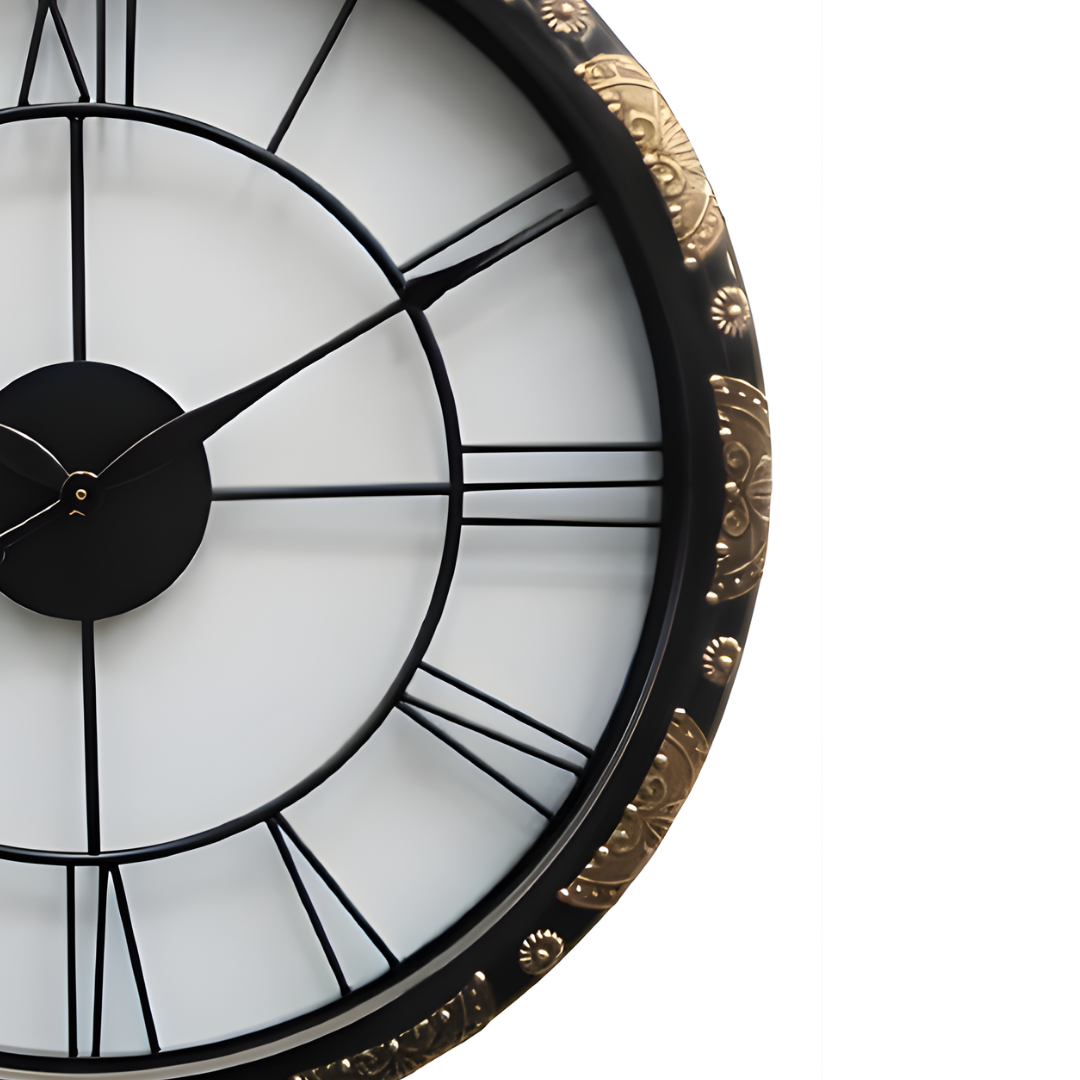 Artypillar Metal Emboss Round Wall Clock – 24 Inch
