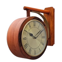 Artypillar 10-Inch Wooden Double-Sided Station Wall Clock