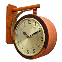 Artypillar 10-Inch Wooden Double-Sided Station Wall Clock