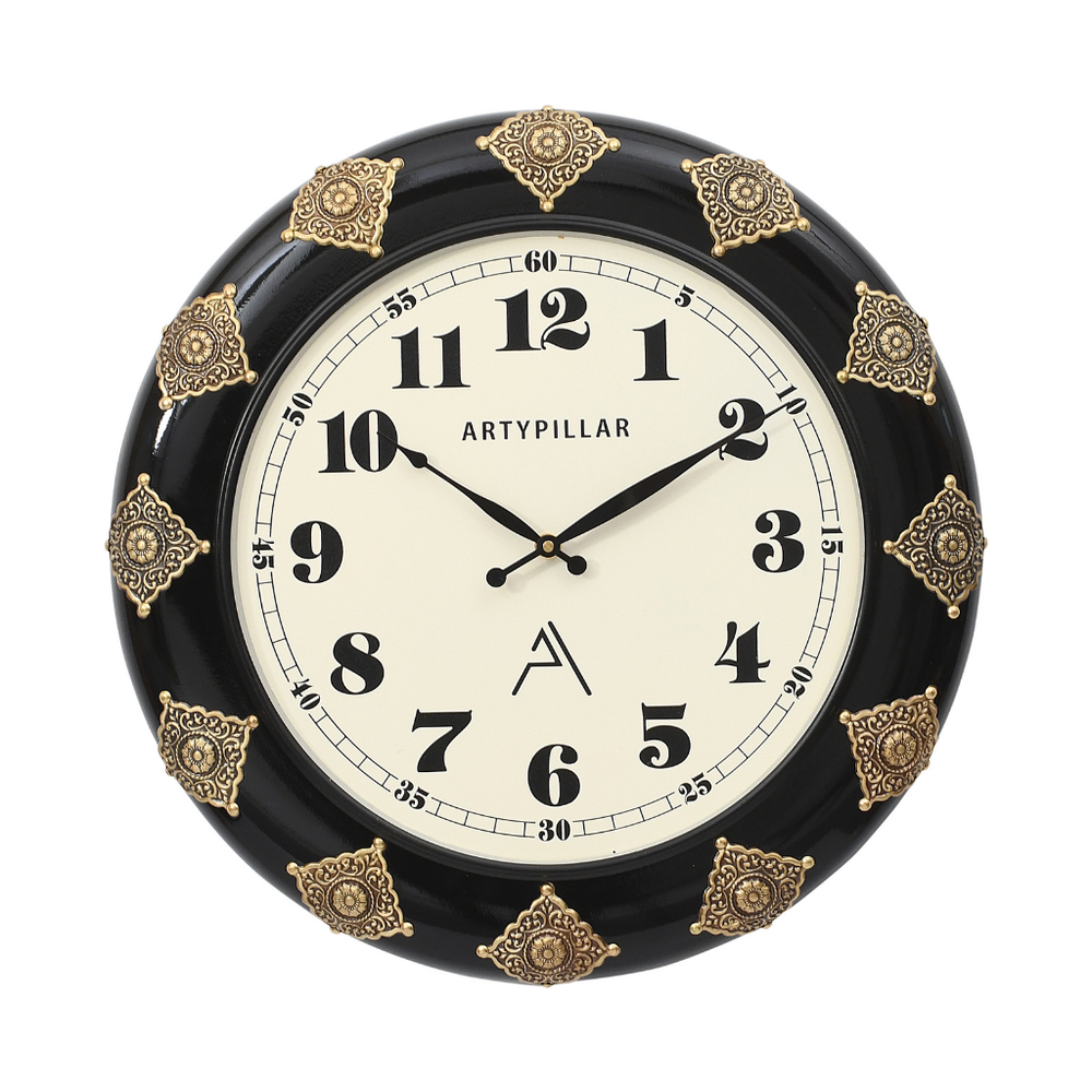 Artypillar 16-Inch Decorative Round Metal Emboss Wall Clock