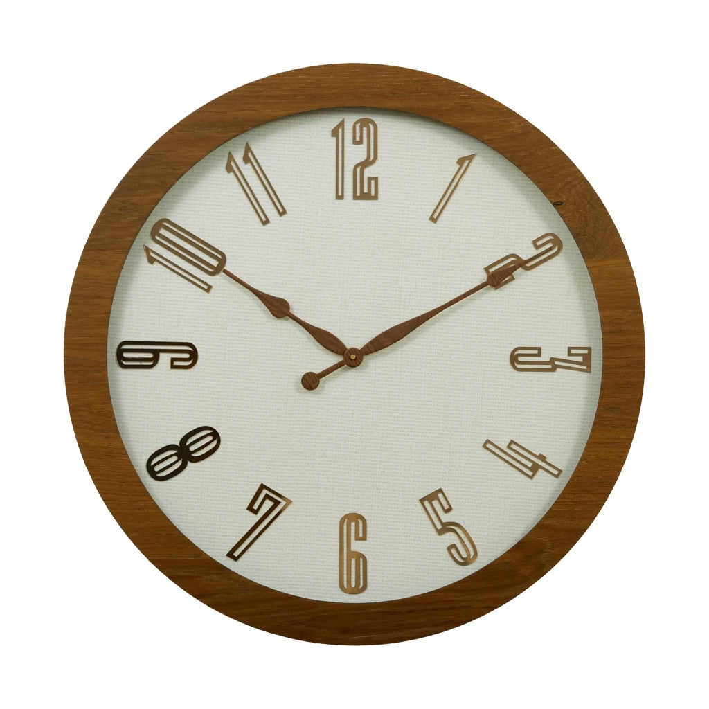 Artypillar Teak Wood Frame Vintage Clock