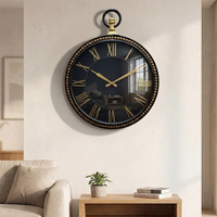 Artypillar Metal Emboss Roman Dial Round Wall Clock – 16 Inch