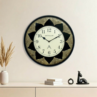 Artypillar Metal Emboss Decorative Round Wall Clock - 16 Inch