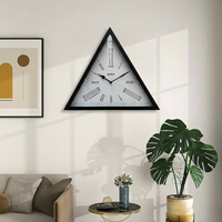 Artypillar Triangle Plain Polish Designer Wall Clock - 18 Inch