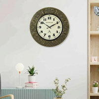 Artypillar Metal Emboss Classic Designer Round Wall Clock - 18 Inch